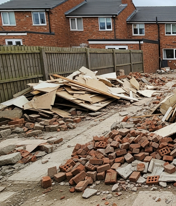 Bouwafval voor opruiming